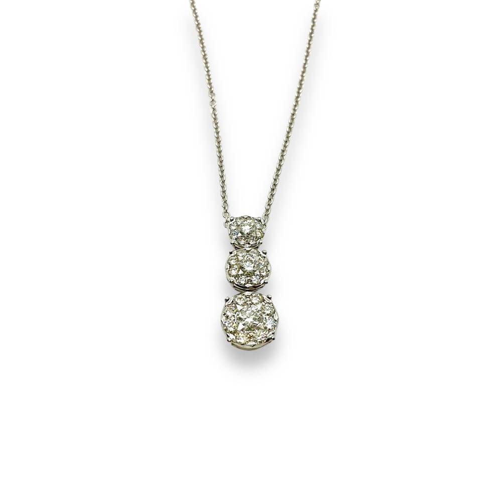 Collana da Donna Trilogy in Oro Bianco 18 kt con Diamanti ct. 1,00