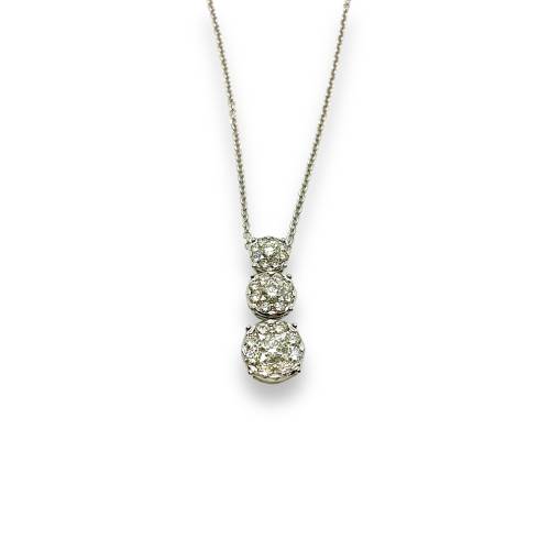 Collana da Donna Trilogy in Oro Bianco 18 kt con Diamanti ct. 1,00