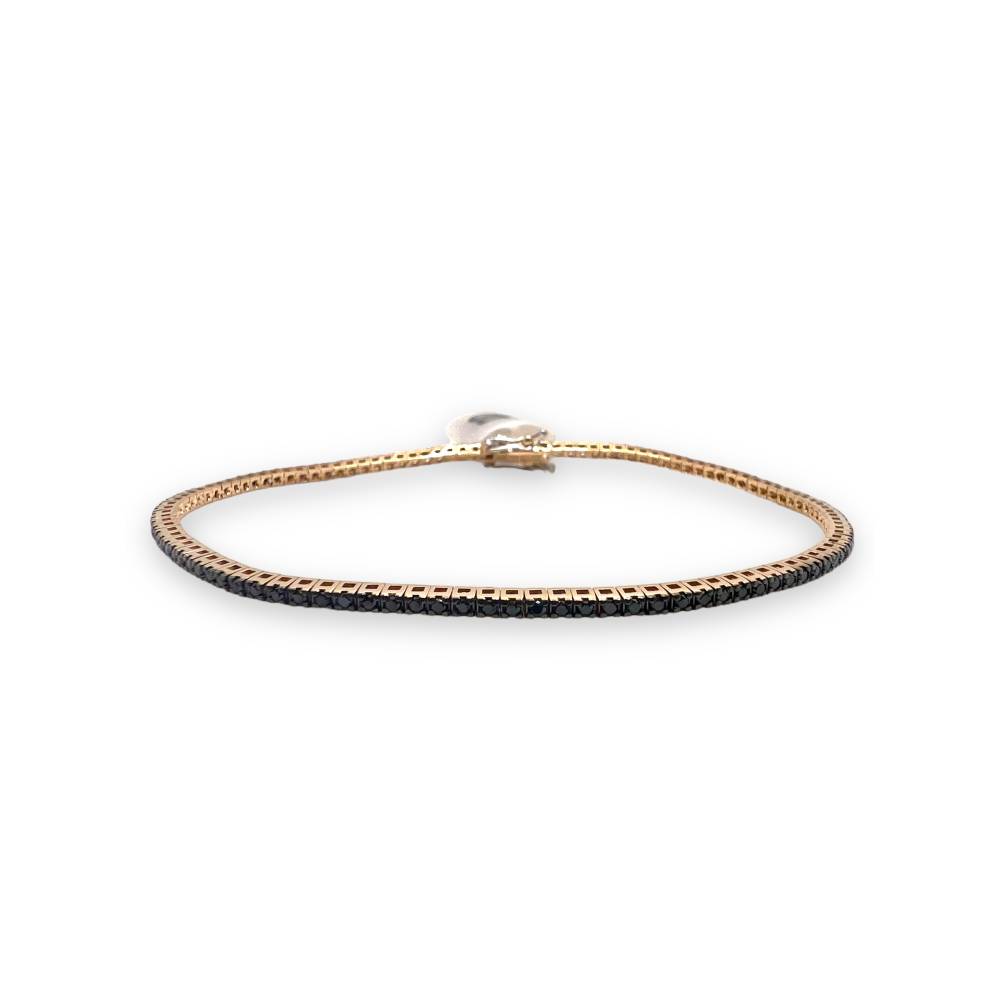 Bracciale Tennis Davite&Delucchi in Oro Rosa 18 kt e Diamanti Neri