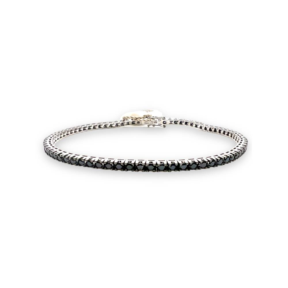 Bracciale Tennis Davite&Delucchi in oro Bianco 18 kt e Diamanti Neri ct. 3,05