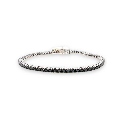 Bracciale Tennis Davite&Delucchi in oro Bianco 18 kt e Diamanti Neri ct. 3,05