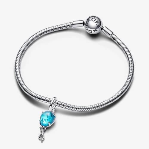 Pandora Charm Pendente Palloncino Blu Vetro di Murano