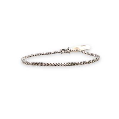 Bracciale Tennis in Oro Bianco 18 kt con Diamanti Naturali ct. 0,35