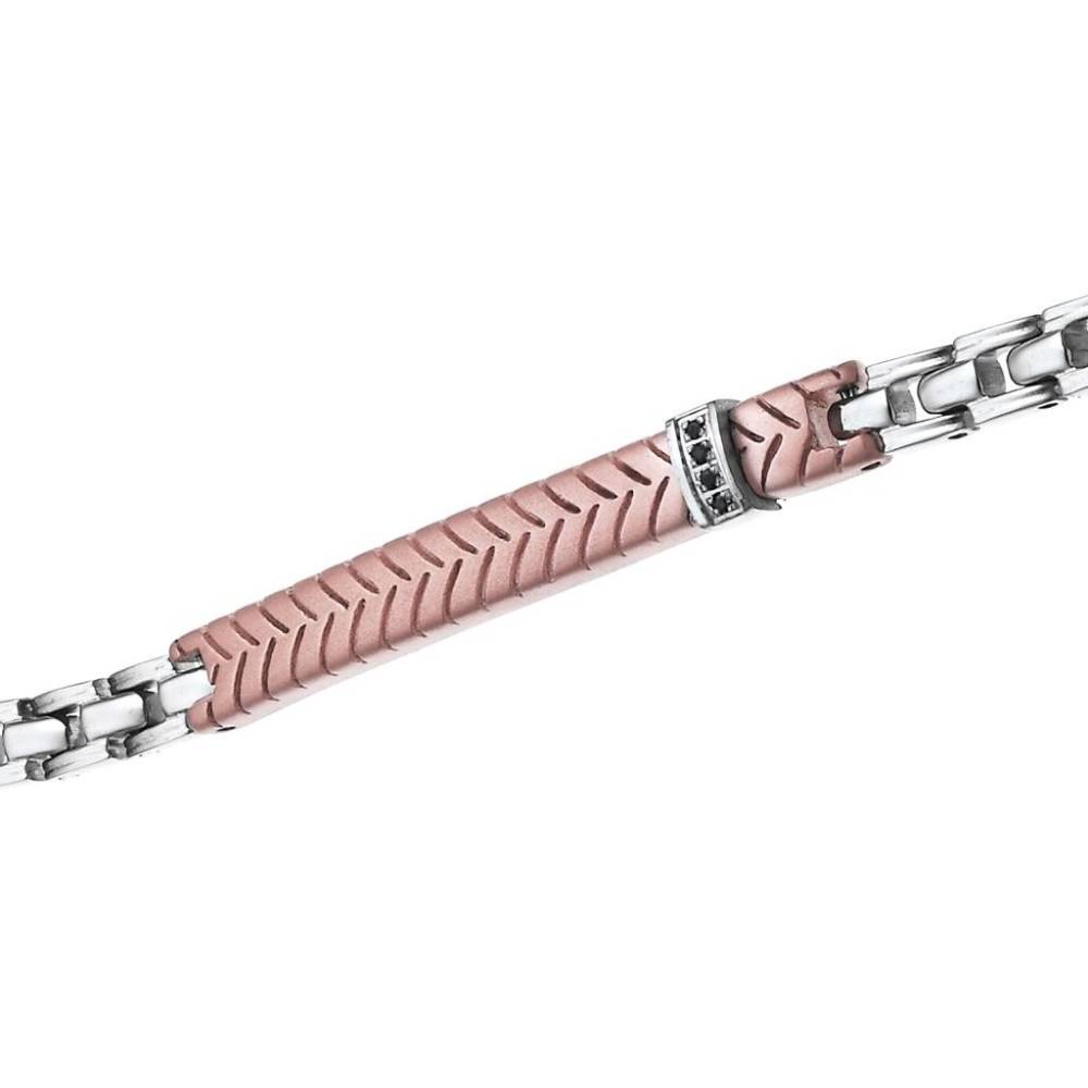 Bracciale Zancan in Acciaio con Targa Centrale Rosè