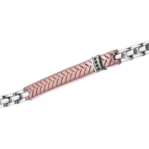 Bracciale Zancan in Acciaio con Targa Centrale Rosè