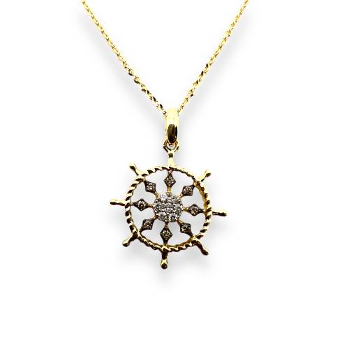 Collana Zancan da Uomo in oro Giallo 18 kt con Diamanti Bianchi e Brown