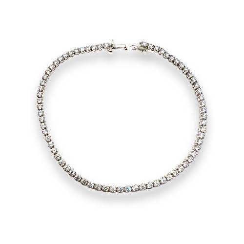 Bracciale Tennis in Oro Bianco 18 kt e Zirconi