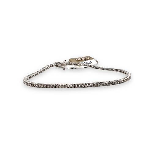 Bracciale Tennis in Oro Bianco 18 kt e Zirconi