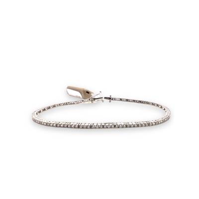 Bracciale Tennis in Oro Bianco 18kt con Zirconi