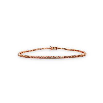 Bracciale Tennis in Oro Rosa 18 kt con Zirconi Bianchi