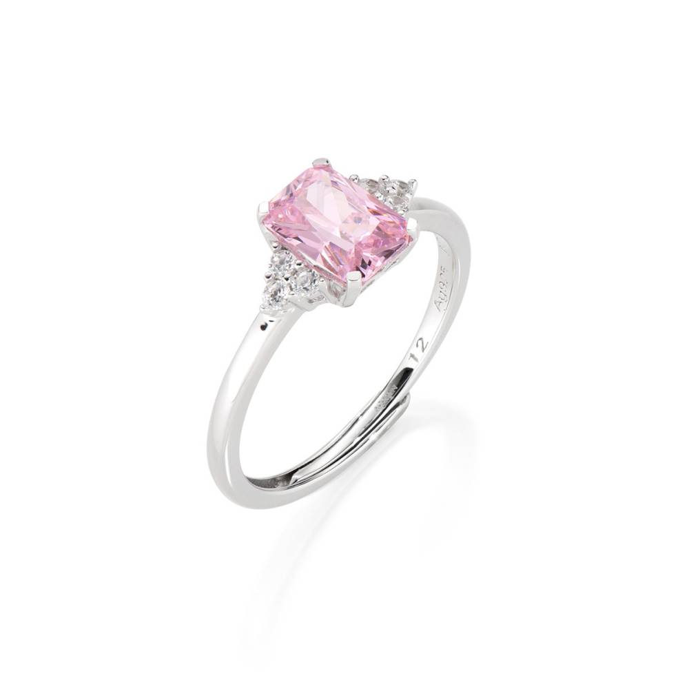 Amen Anello regolabile Princess con Zirconi Rosa e Bianchi