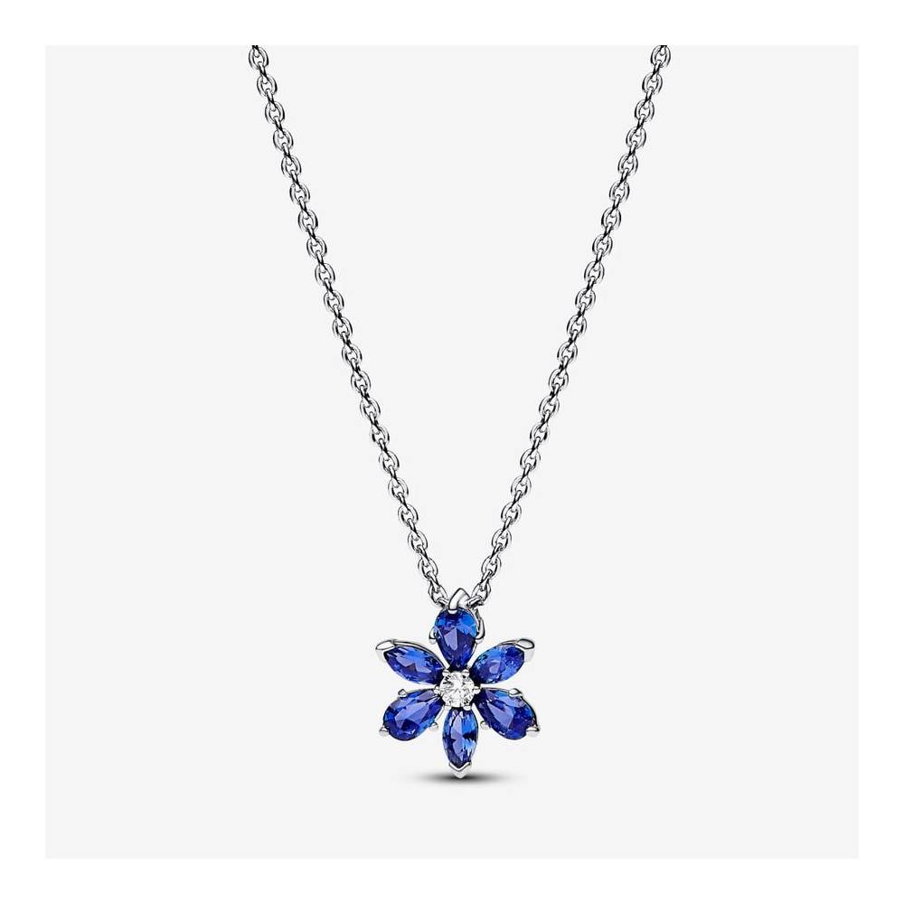 Pandora Collana Pendente Herbarium Fiore Blu