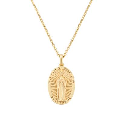 Amen Collana Medaglia Madonna di Guadalupe Dorata