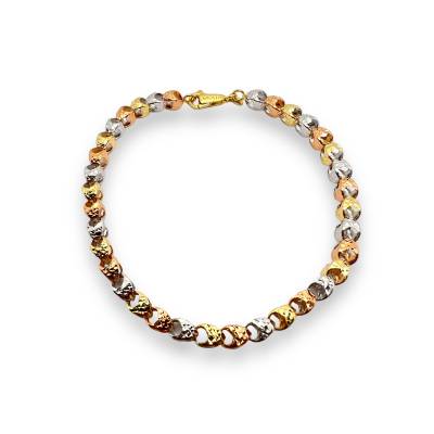 Bracciale da Donna in oro 18 kt nei 3 colori dell'Oro con effetto Diamantato