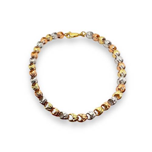 Bracciale da Donna in oro 18 kt nei 3 colori dell'Oro con effetto Diamantato