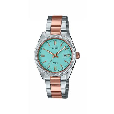 Orologio Casio da Donna Bicolore Acciaio e Rose con Quadrante Verde Menta