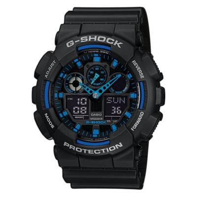 Orologio G-Shock Nero con Indici e Lancette Blu