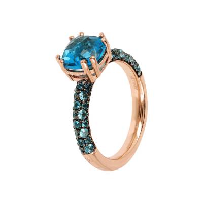 Anello Brozallure Solitario con Cristallo Blu