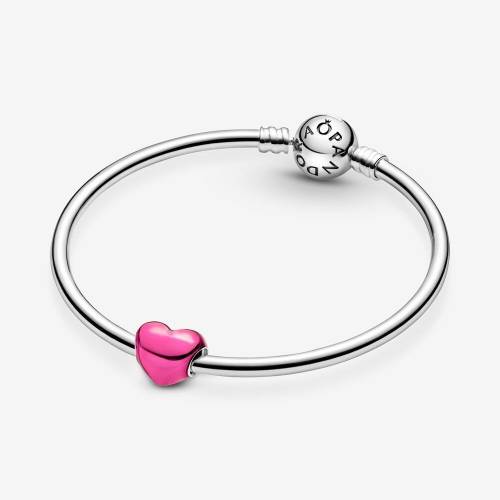 Charm Pandora Cuore Metallico Rosa