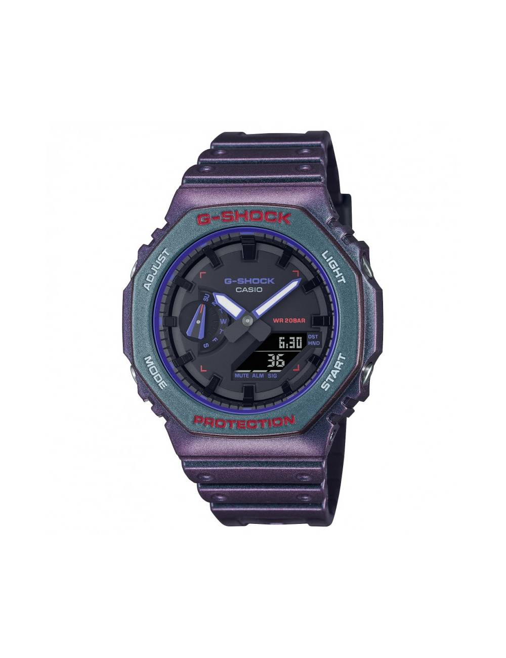 Orologio G-Shock da Uomo Cassa Ottagonale Cangiante Viola e Verde