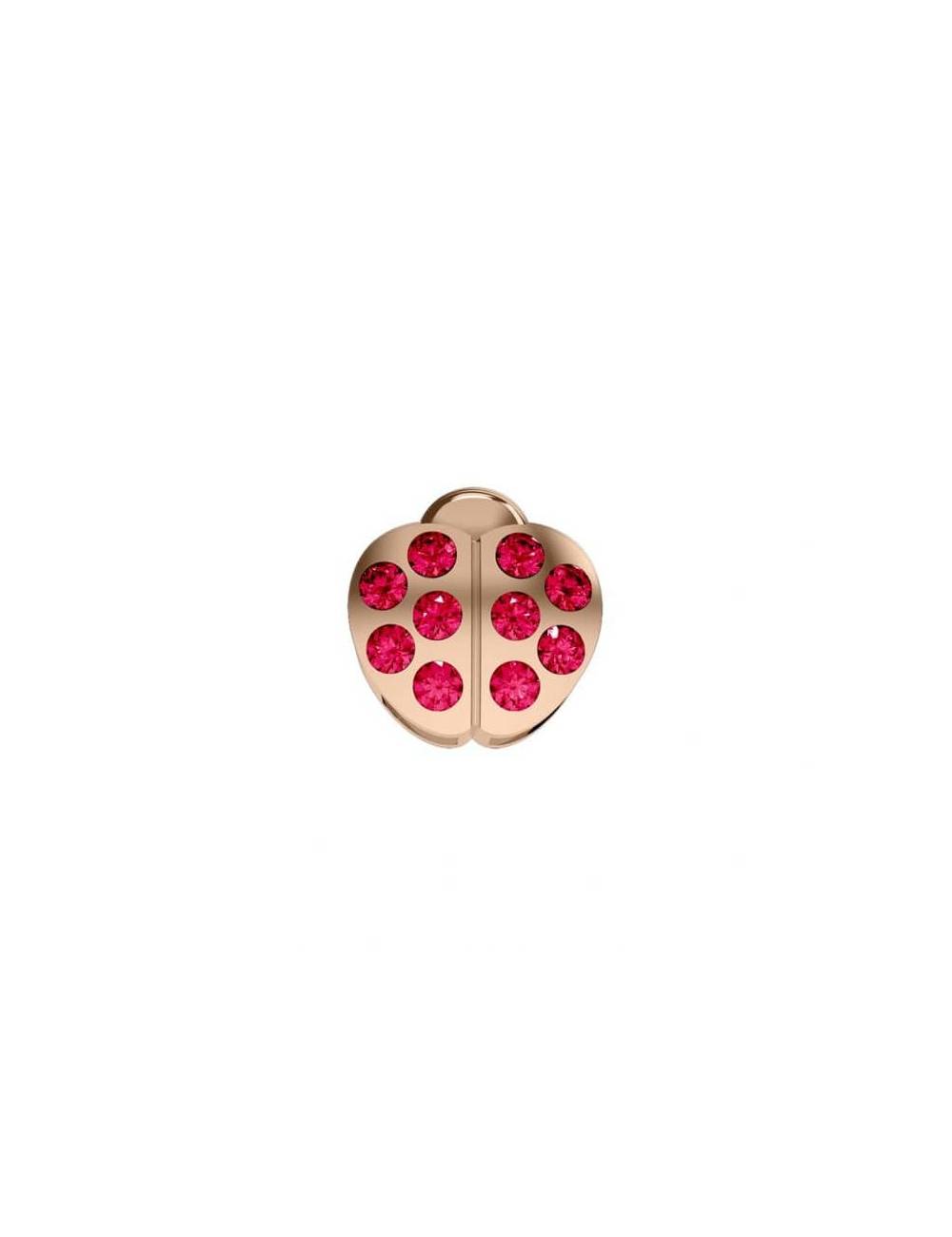 Elements Charm Coccinella Oro Rosa e Rubini