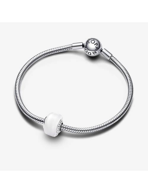 Pandora Charm Mini Vetro di Murano Bianco