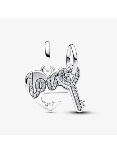 Pandora Charm Pendente Divisibile Cuore e Chiave