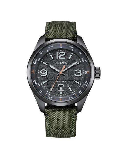 Orologio Citizen AW1837-11H Eco-Drive Of Pilot Traveler Ip Nero Verde