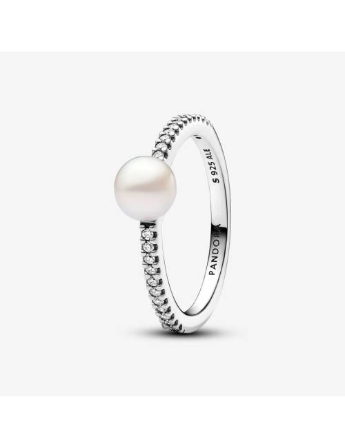 Pandora Anello Perla d’Acqua Dolce Coltivata e Pavè