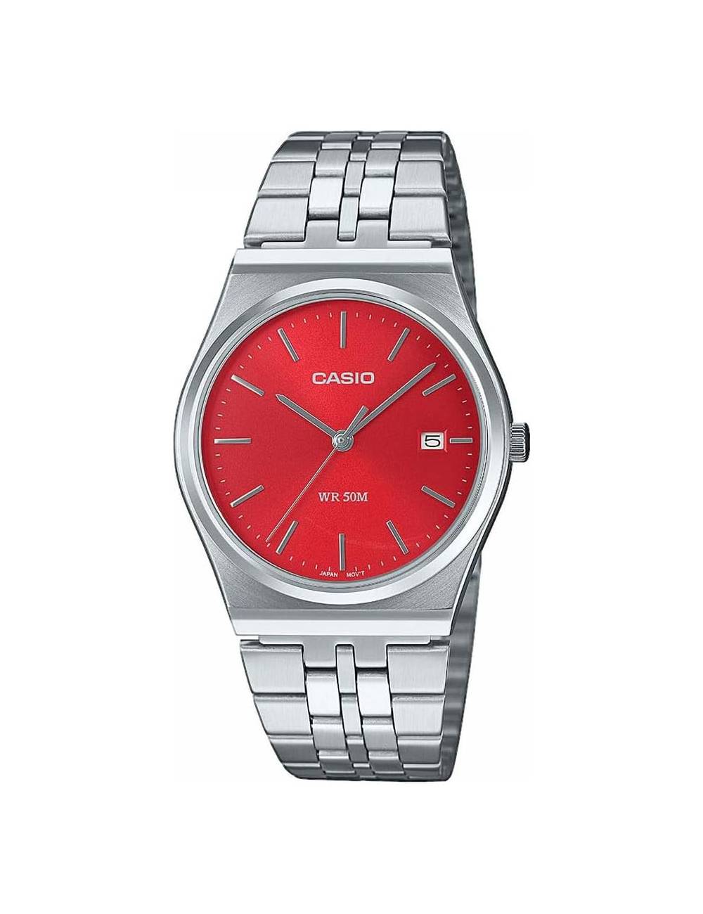 Orologio Casio da Donna Serie MTP da 35 mm con Quadrante Rosso