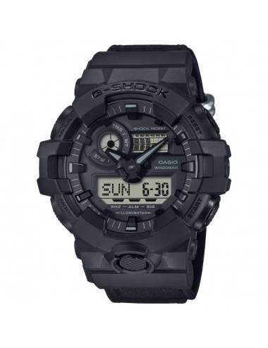 Orologio G-Shock con Cassa in Resina Nera e Cinturino in Tela Nero