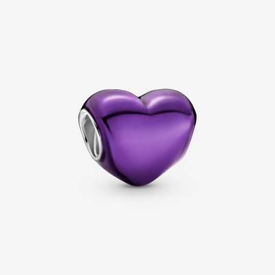 Charm Pandora Cuore Metallico Viola