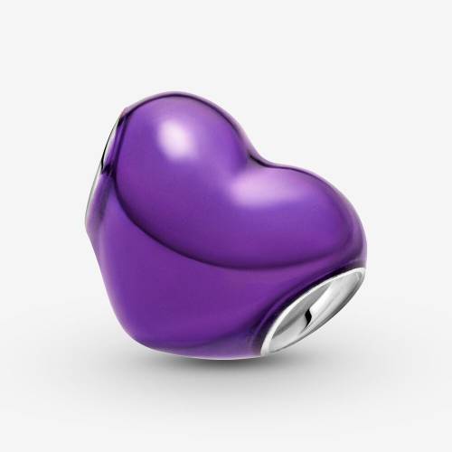 Charm Pandora Cuore Metallico Viola