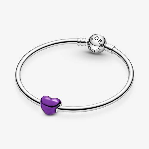 Charm Pandora Cuore Metallico Viola