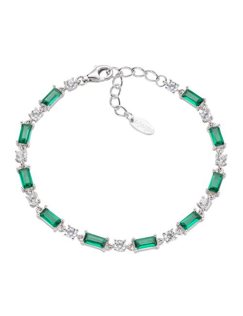 Stardust Bracciale Tennis con Zirconi Bianchi e Verdi