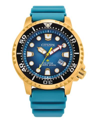 Orologio Citizen da Uomo con Cassa Dorata e Quadrante Azzurro Promaster Eco Drive