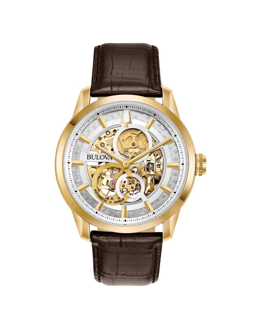 Orologio Bulova da Uomo Sutton Skeleton Automatico con Cassa Placcata Oro Giallo