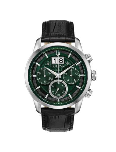 Orologio Bulova da Uomo Sutton Big Date Chrono con Quadrante Verde Cinturino Pelle