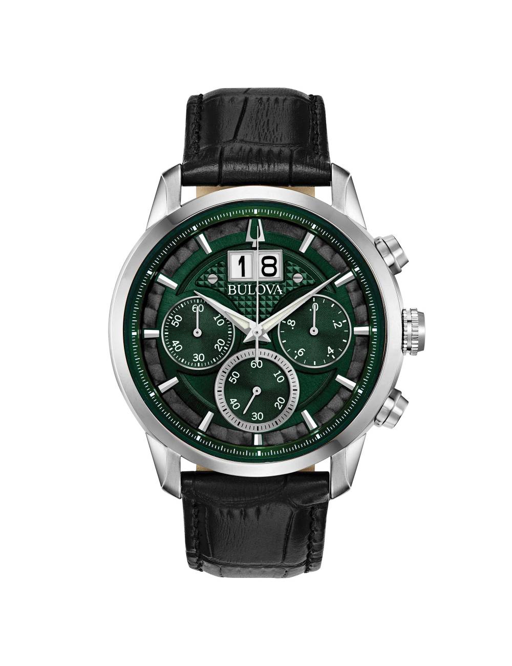 Orologio Bulova da Uomo Sutton Big Date Chrono con Quadrante Verde Cinturino Pelle