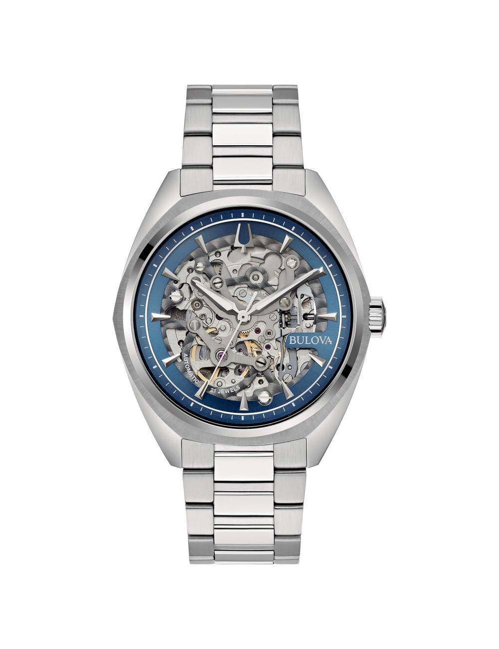 Orologio Bulova da Uomo Surveyor Skeleton Automatico in Acciaio Quadrante Blu