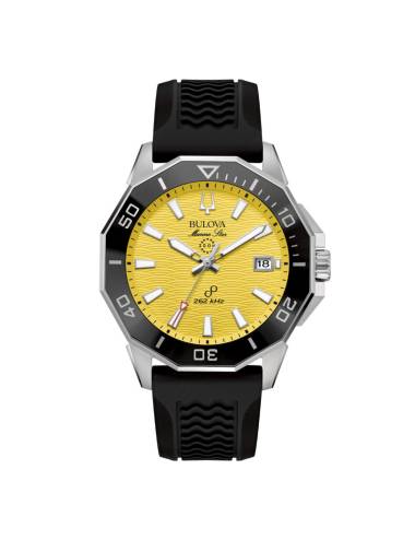 Orologio Bulova da Uomo Marine Star 262 KHZ con Quadrante Giallo e Cinturino Cauciù