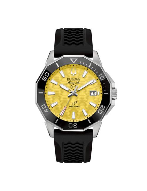 Orologio Bulova da Uomo Marine Star 262 KHZ con Quadrante Giallo e Cinturino Cauciù