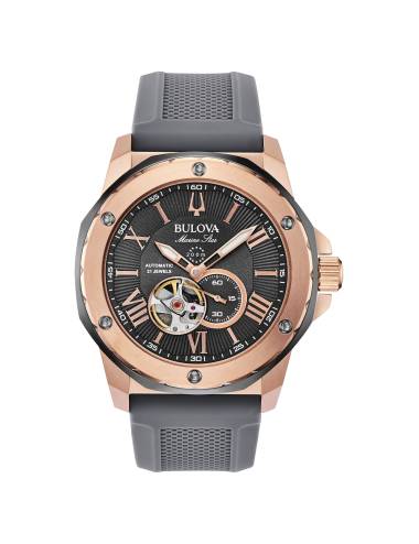 Orologio Bulova Marine Star Automatico con Cassa Rose e Cinturino in Silicone Grigio