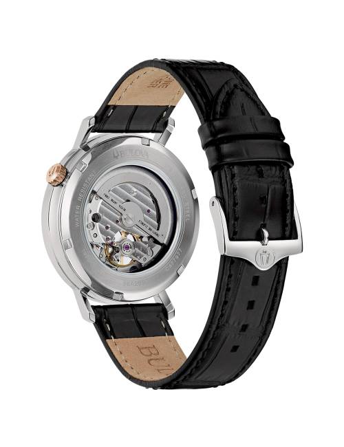 Orologio Bulova da Uomo Aerojet da Uomo Quadrante Silver Cinturino in Pelle Nero