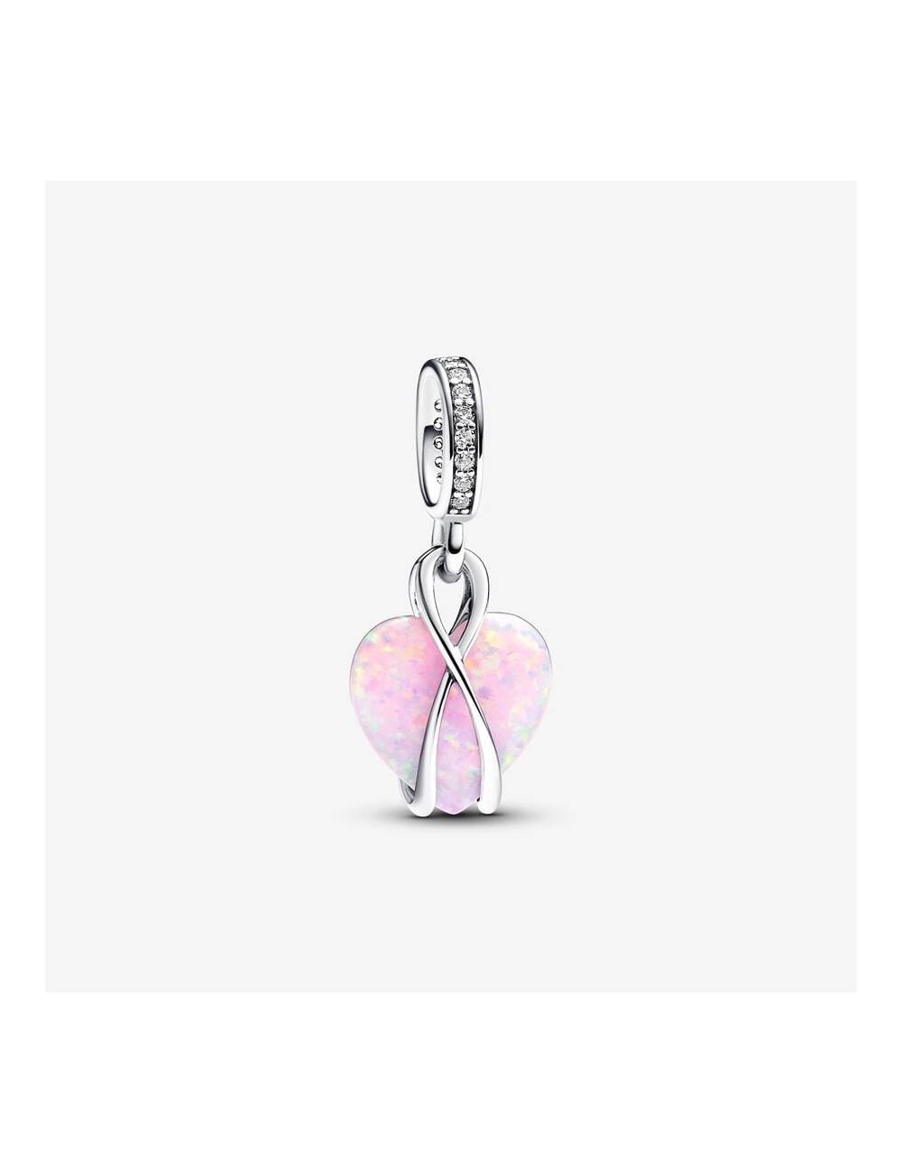 Pandora Charm Pendente Cuore di Mamma Rosa Opalescente