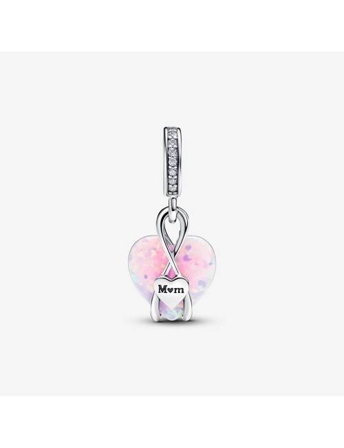 Pandora Charm Pendente Cuore di Mamma Rosa Opalescente