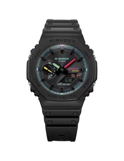 Orologio G-Shock Serie GA B2100 Nero con indici e lancette multicolor