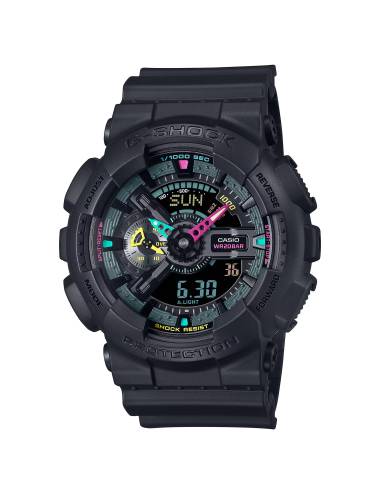 Orologio G-shock serie Ga-100 nero con lancette multicolor