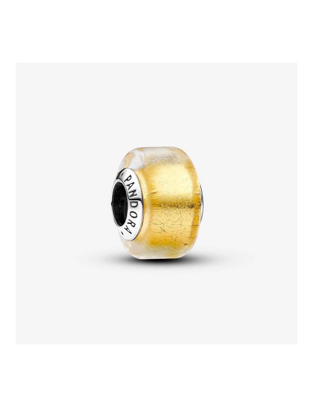 Pandora Charm Mini Vetro di Murano Foglia d’Oro