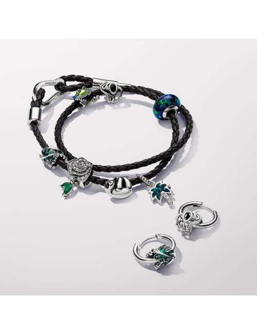 Pandora Bracciale in Pelle Marrone Doppio con Chiusura a Moschettone Regolabile